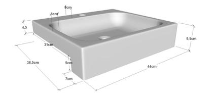 Imagem de Cuba /pia De Apoio Semi-encaixe Nice Retangular 44 Cm Branco