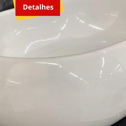 Imagem de Cuba Pia De Apoio Sobrepor Lavabo Banheiro Oval 45x35x13 cm Branca Louça