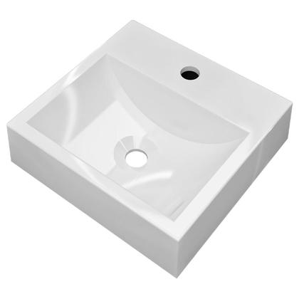 Imagem de Cuba Pia de Apoio Sobrepor Quadrada 32x30 Banheiro Lavabo Beltempo BT2002