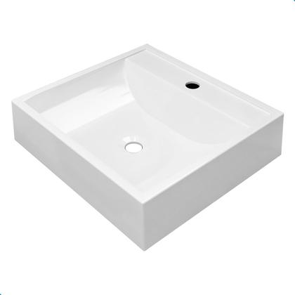 Imagem de Cuba Pia de Apoio Sobrepor Quadrada 40x37 Branca Banheiro Lavabo Beltempo BT2003