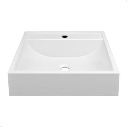 Imagem de Cuba Pia de Apoio Sobrepor Quadrada 40x37 Branca Banheiro Lavabo Beltempo BT2003
