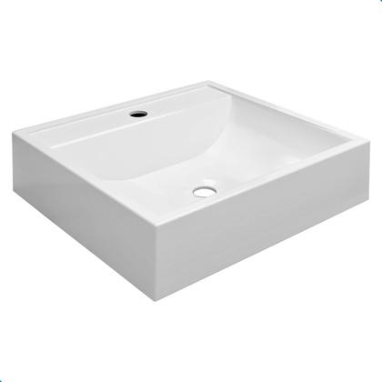 Imagem de Cuba Pia de Apoio Sobrepor Quadrada 40x37 Branca Banheiro Lavabo Beltempo BT2003