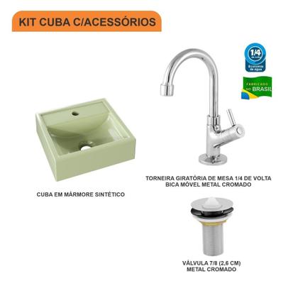 Imagem de Cuba Q32 C/Torneira 1198 + Válvula 7/8" Colorida