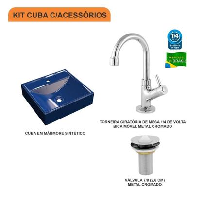 Imagem de Cuba Q39 C/torneira 1198 e Válvula 7/8" Colorida