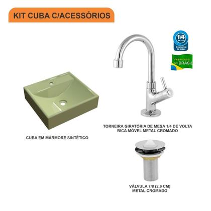 Imagem de Cuba Q39 C/torneira 1198 e Válvula 7/8" Colorida