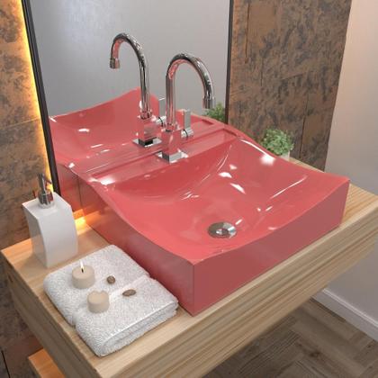 Imagem de Cuba Q44 C/Torneira Luxo+Válv.Click 7/8b+Sifão Cro+Flex