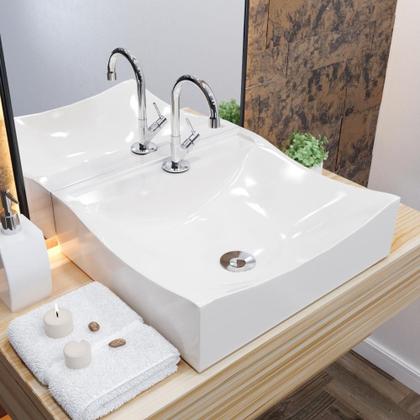 Imagem de Cuba Q44 C/Torneira+Válvula Click 7/8+Sifão Crom+Flexível