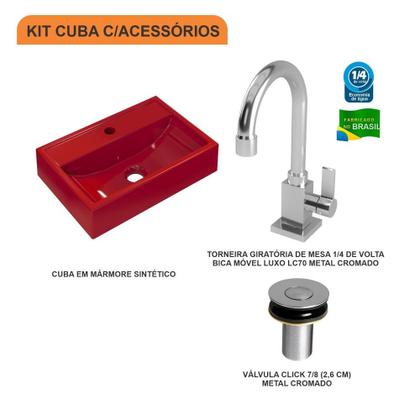 Imagem de Cuba Q45 C/Torneira Luxo 1195 e Válvula Click V2