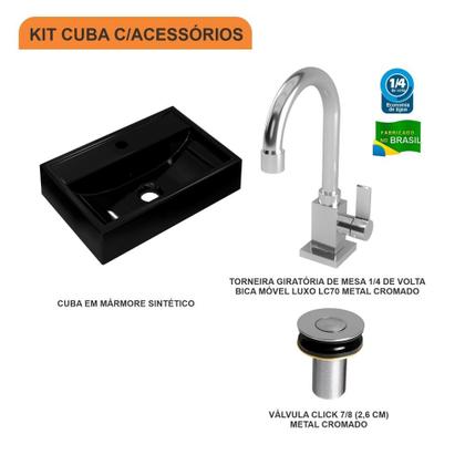 Imagem de Cuba Q45 C/Torneira Luxo 1195 e Válvula Click V2