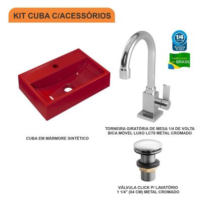 Imagem de Cuba Q45 C/Torneira Luxo 1195 e Válvula Click V4