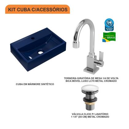 Imagem de Cuba Q45 C/Torneira Luxo 1195 e Válvula Click V4