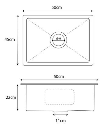 Imagem de Cuba Quadrada Gourmet Revomax Inox 304 50x45x22cm
