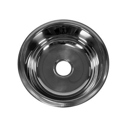 Imagem de Cuba Redonda Cozinha 30 cm Aço Inox 430 Com Válvula E Sifão