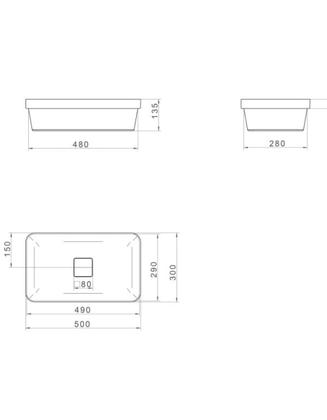 Imagem de Cuba Retangular de Sobrepor 50cm Slim Barbante Deca
