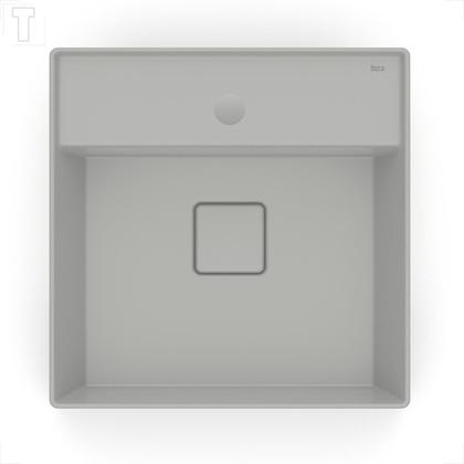 Imagem de Cuba roca terra quadrada 40x40 semi encaixe com mesa t10 stone