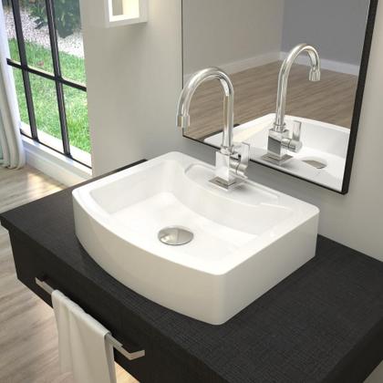 Imagem de Cuba RT41 C/Torneira Luxo+Válvula Click 1/4+Sifão Crom+Flex