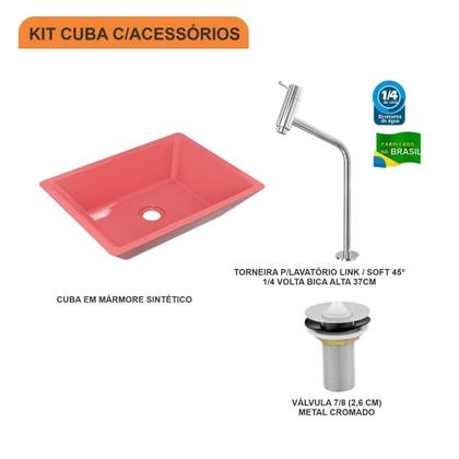 Imagem de Cuba RT45 C/Torneira Link + Válvula 7/8" Colorida