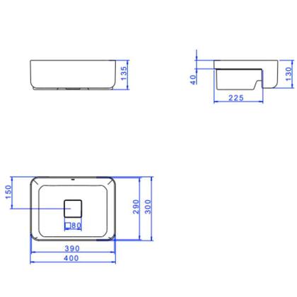 Imagem de Cuba Semiencaixe Deca 40x30 L.63040.17 Retangular Branca