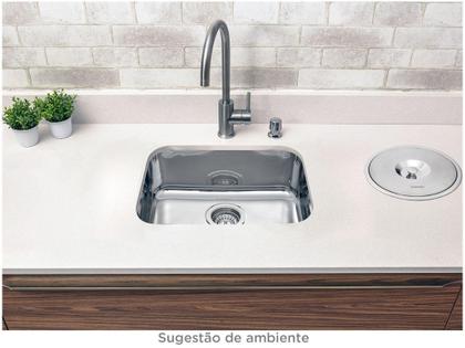 Imagem de Cuba Simples de Embutir para Cozinha Tramontina - Inox Retangular 50x33,5cm Prime Lavínia