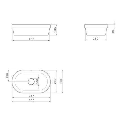 Imagem de CUBA SOBREPOR OVAL 50cm BRANCO L.24050.17 Banheiro Lavabo