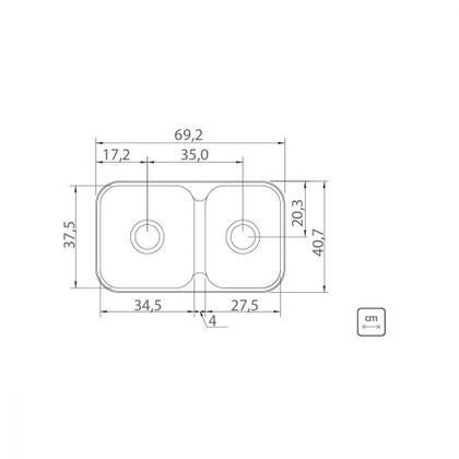 Imagem de Cuba Tramontina Isis Perfecta em Aço Inox Acetinado