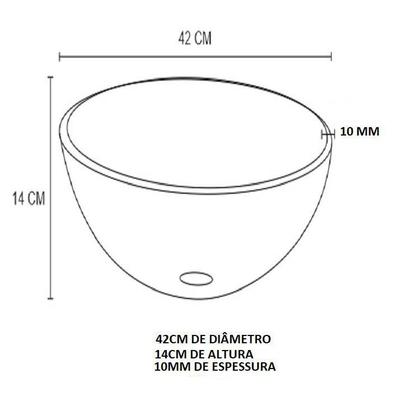 Imagem de Cuba Vidro Redonda 42Cm Grafite + Válvula + Torneira Cascata