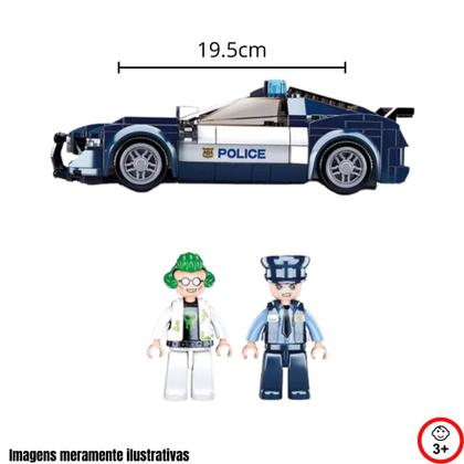 Imagem de Cubic Carro de Polícia Brinquedo Infantil de Montar 284 Peças Multikids - BR1460