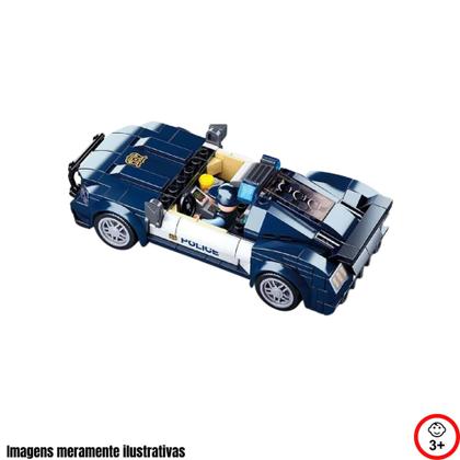 Imagem de Cubic Carro de Polícia Brinquedo Infantil de Montar 284 Peças Multikids - BR1460