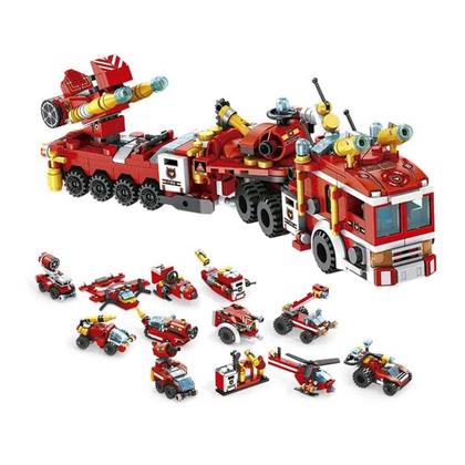 Imagem de Cubic City Bombeiro 12 em 1 Caminhão de Resgate 557 peças Compatível Lego