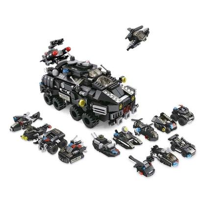 Imagem de Cubic Polícia Blindado Swat 12 Em 1 Blocos de Montar Compatível Lego 572 Peças