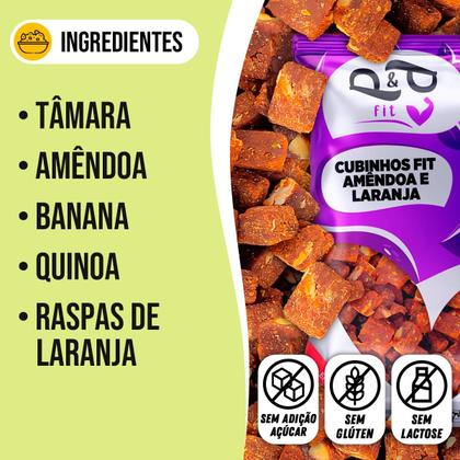 Imagem de Cubinhos Fit P&P Tâmara Amêndoa e Raspas Laranja 1Kg - P&P