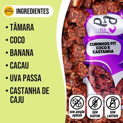Imagem de Cubinhos Fit P&P Tâmara Coco Castanha de Caju e Cacau 1Kg - P&P