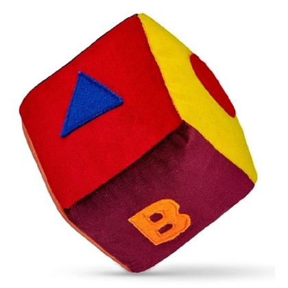 Imagem de Cubo Color Brinquedo De Pelúcia Para Bebê Colorido Sons Zip