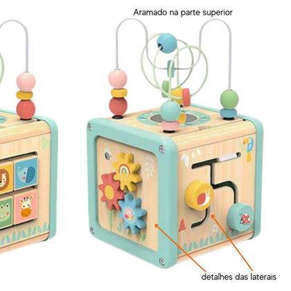 Imagem de Cubo de Atividades para Bebê Madeira Montessori Tooky Toy