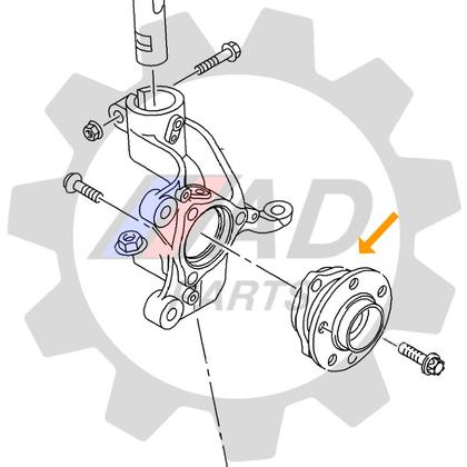 Imagem de Cubo de Roda AUDI S3 quattro, de 2013 até 2017, com ABS