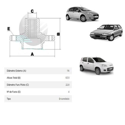 Imagem de Cubo De Roda - PUNTO/CRONOS/FIORINO/PALIO/TIPO- HFCD33
