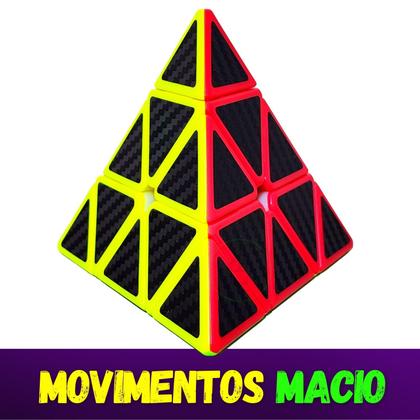 Imagem de Cubo Mágico Pyraminx Pirâmide Triângulo Profissional 3x3x3 carbono