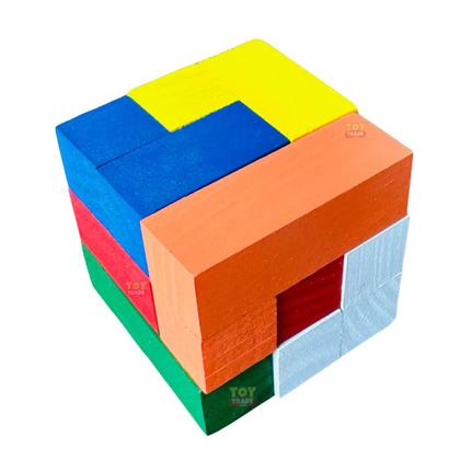 Imagem de Cubo Para Montar Educativo Cubo Encaixe Quebra Cabeça 3D Brinquedo Educativo Pedagogico