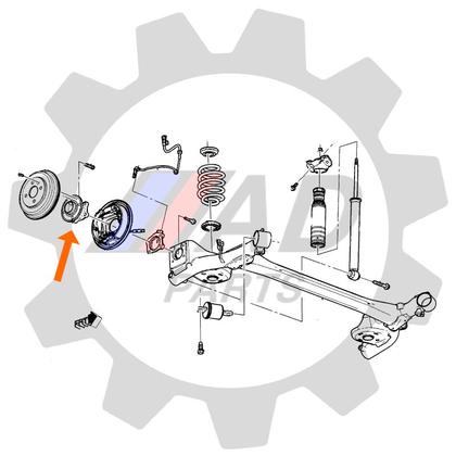 Imagem de Cubo Roda Traseira CHEVROLET Cobalt 2012 até 2016, com ABS
