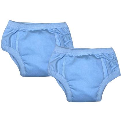 Imagem de Cueca Algodão Absorvente para Desfralde Kit 2unds Lisa Azul