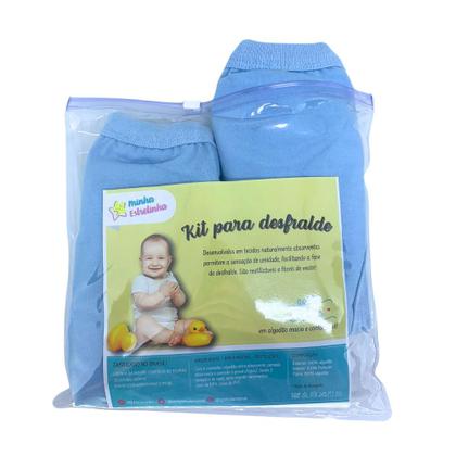 Imagem de Cueca Algodão Absorvente para Desfralde Kit 2unds Lisa Azul