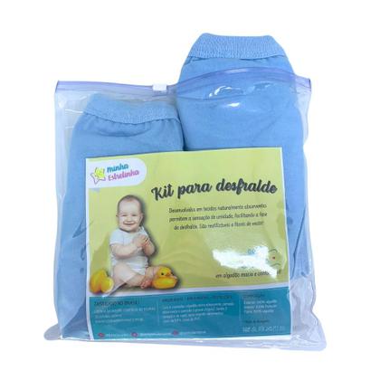 Imagem de Cueca Algodão Absorvente para Desfralde Kit 2unds Lisa Azul