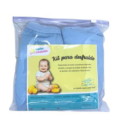 Imagem de Cueca Algodão Absorvente para Desfralde Kit 2unds Lisa Azul