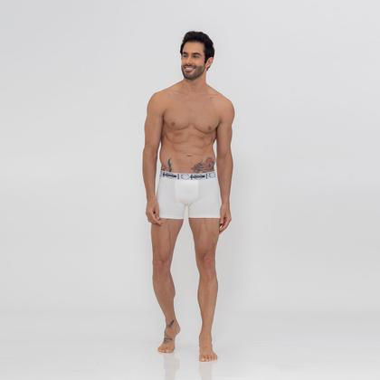 Imagem de Cueca Box Sem Costura Lateral Champangne E/ Branco