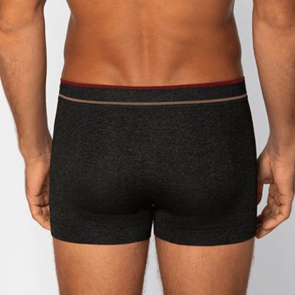 Imagem de Cueca Boxer Masculina Adulto s/ Costura Lupo Confortável Cor:Preto MesclaTamanho:P