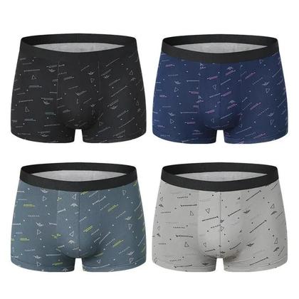 Imagem de Cueca Boxer Masculina Estampada - 4 Unidades, Confortável e Sexy - Tamanhos Europeus