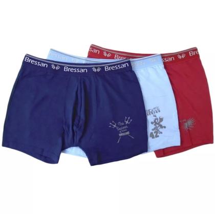 Imagem de Cueca Boxer Microfibra Com Forro Bressan Kit Com 6 Cuecas.