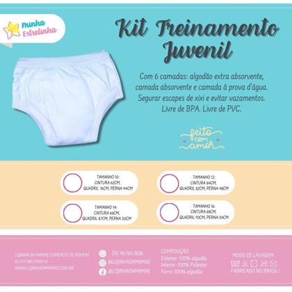 Imagem de Cueca Calcinha Treinamento Desfralde Juvenil Kit 2und Cinza