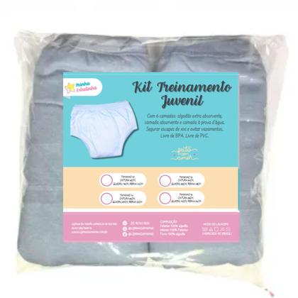 Imagem de Cueca Calcinha Treinamento Desfralde Juvenil Kit 2und Cinza