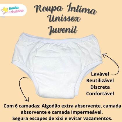 Imagem de Cueca Calcinha Treinamento Desfralde Juvenil Kit 2und Cinza